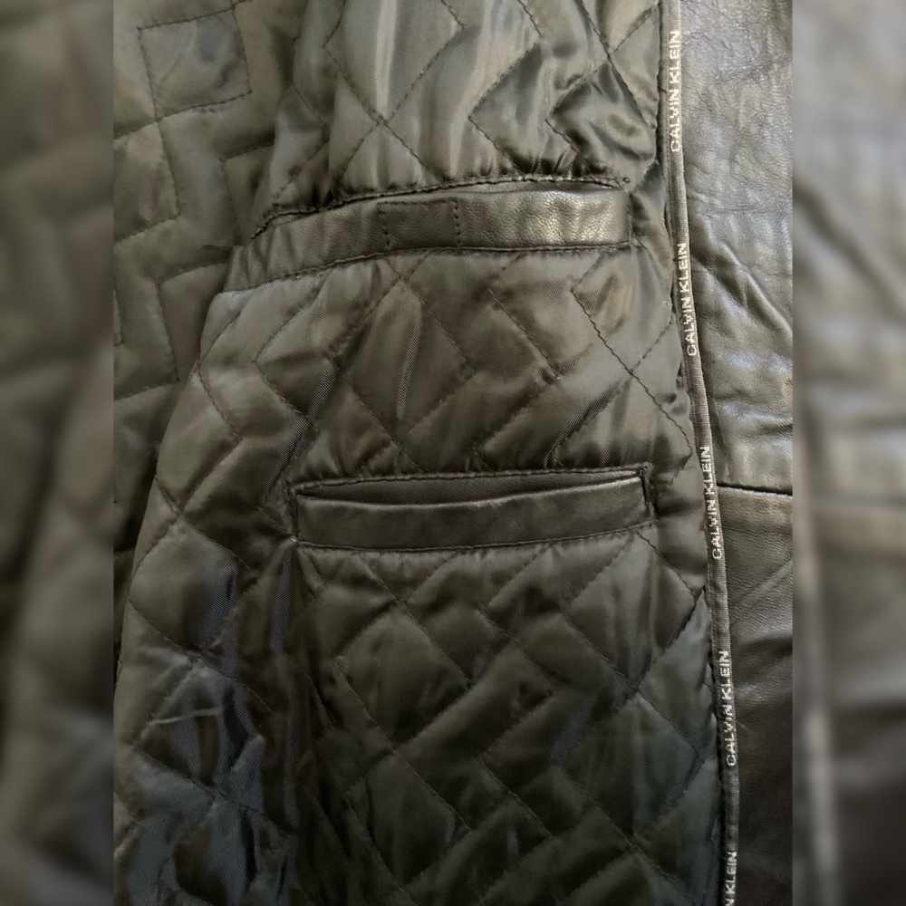 Calvin Klein Genuine Leather Men’sJacket XL • Brownish Black • Classic Zip Front - Picture 4 of 15